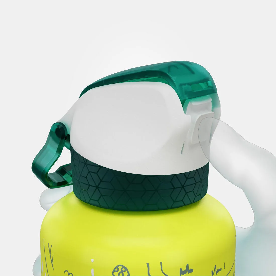 0.6L kids’ alum. water flask 500 with instant cap, pipette & straw for hiking