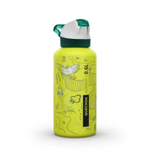 0.6L kids’ alum. water flask 500 with instant cap, pipette & straw for hiking