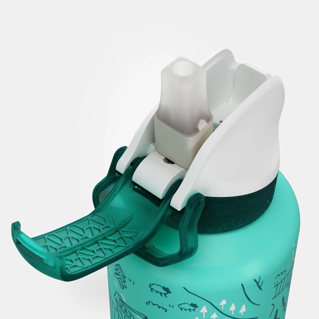 0.6L kids’ alum. water flask 500 with instant cap, pipette & straw for hiking