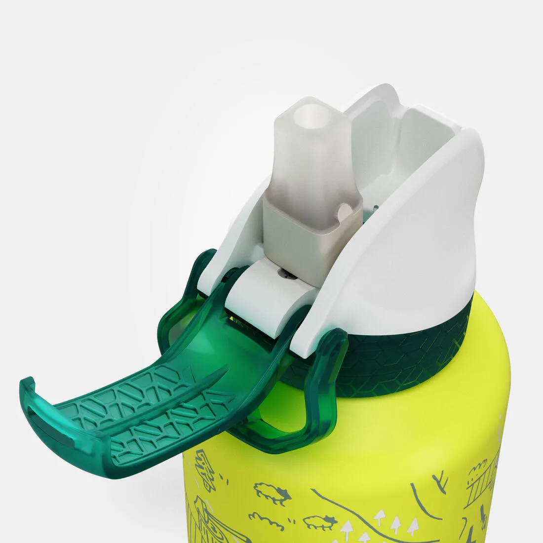 0.6L kids’ alum. water flask 500 with instant cap, pipette & straw for hiking