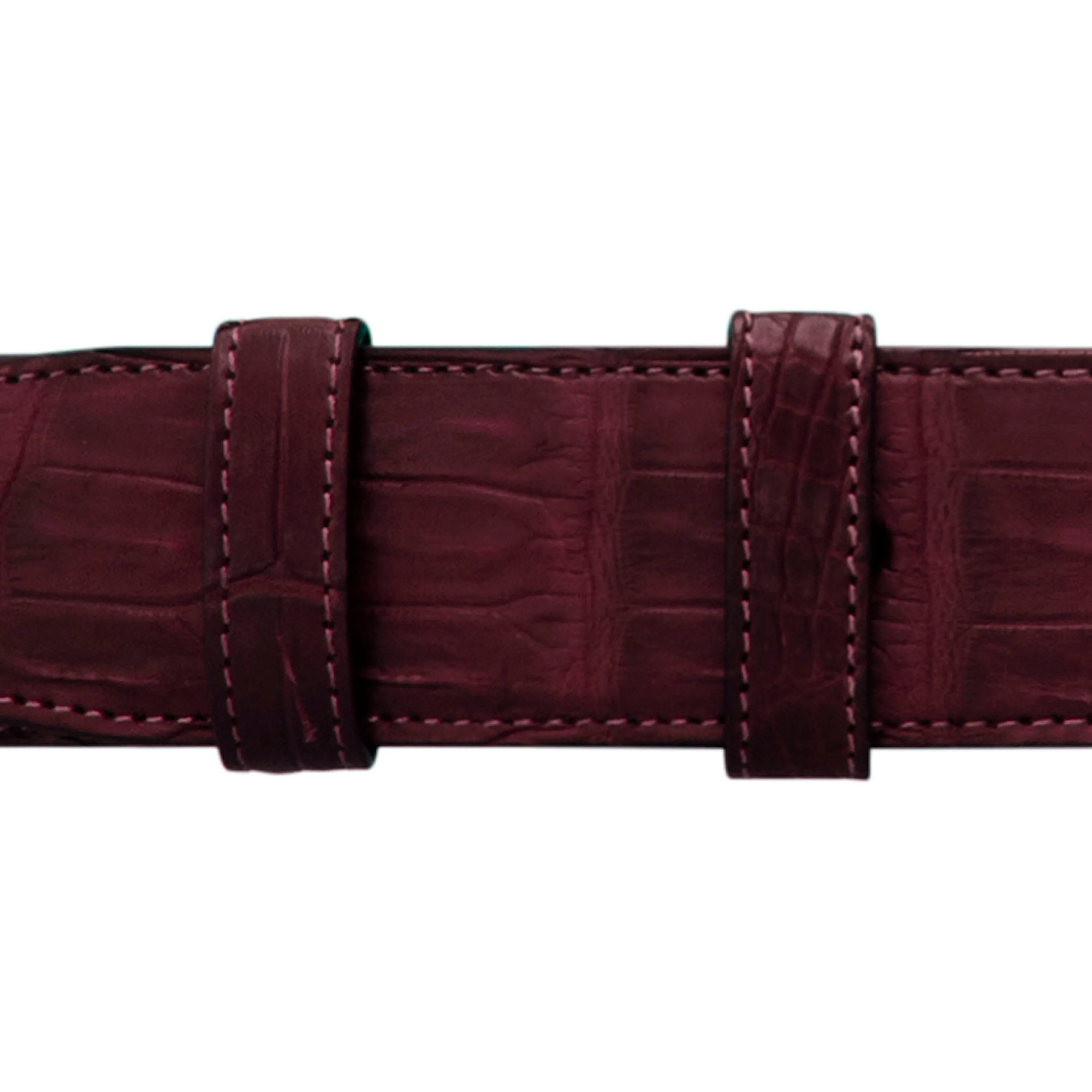 1 1/2" Burgundy Seasonal Belt with Sutton Dress Buckle in Polished Nickel