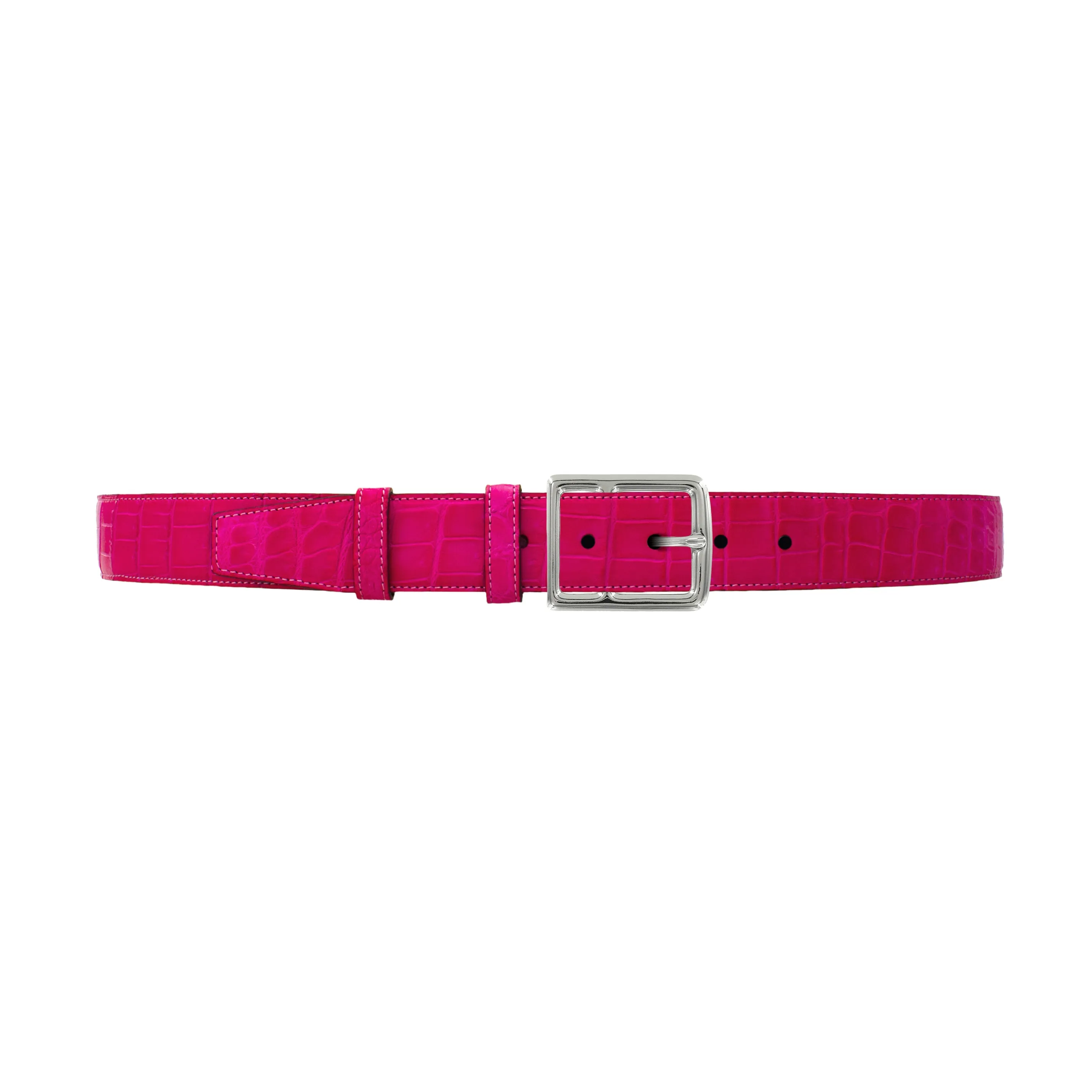 1 1/2" Fuchsia Seasonal belt with Crawford Casual Buckle in Polished Nickel