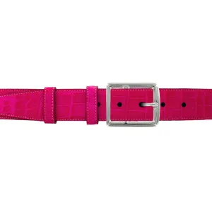 1 1/2" Fuchsia Seasonal belt with Crawford Casual Buckle in Polished Nickel