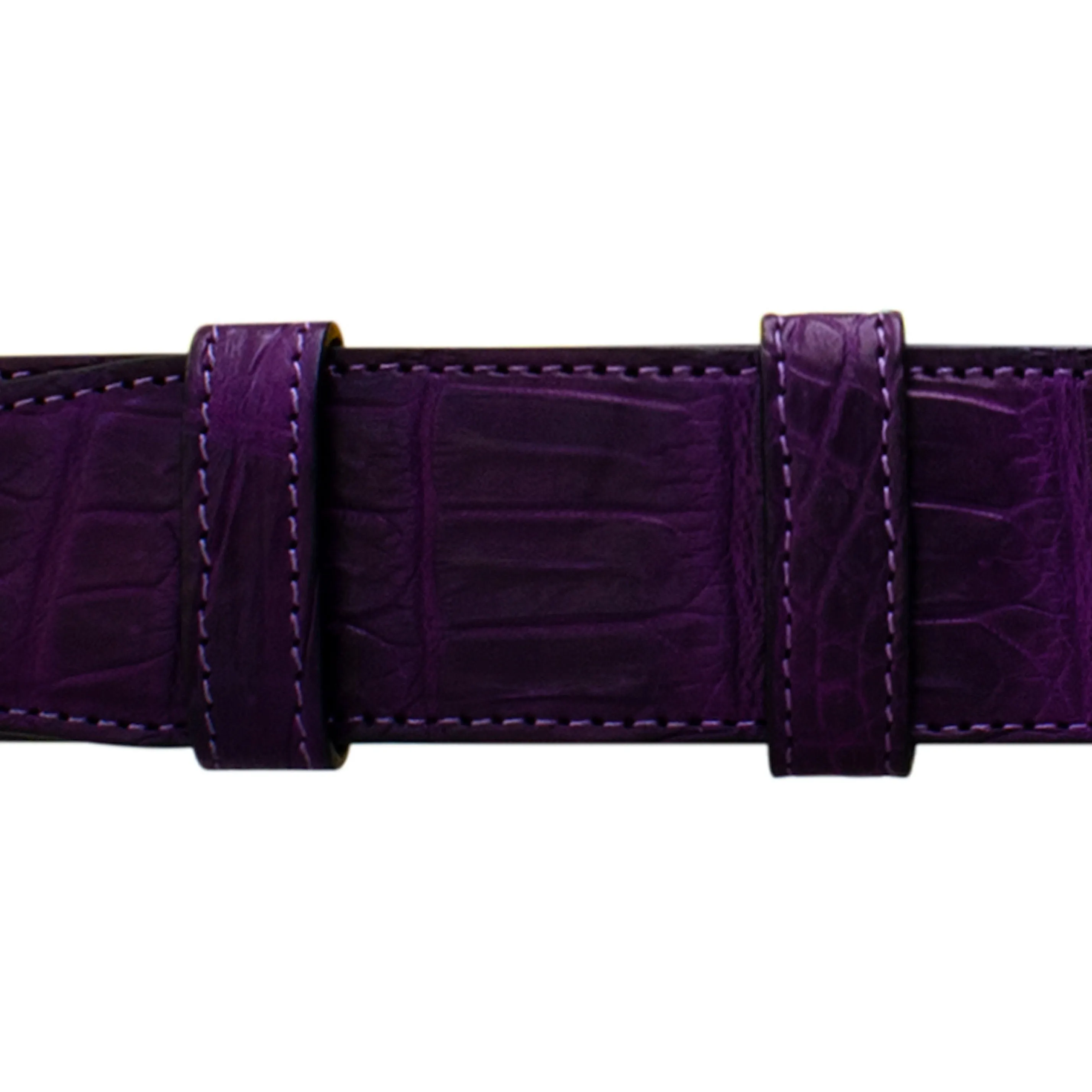 1 1/2" Violet Classic Belt with Winston Dress Buckle in Polished Nickel