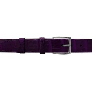 1 1/2" Violet Classic Belt with Winston Dress Buckle in Polished Nickel