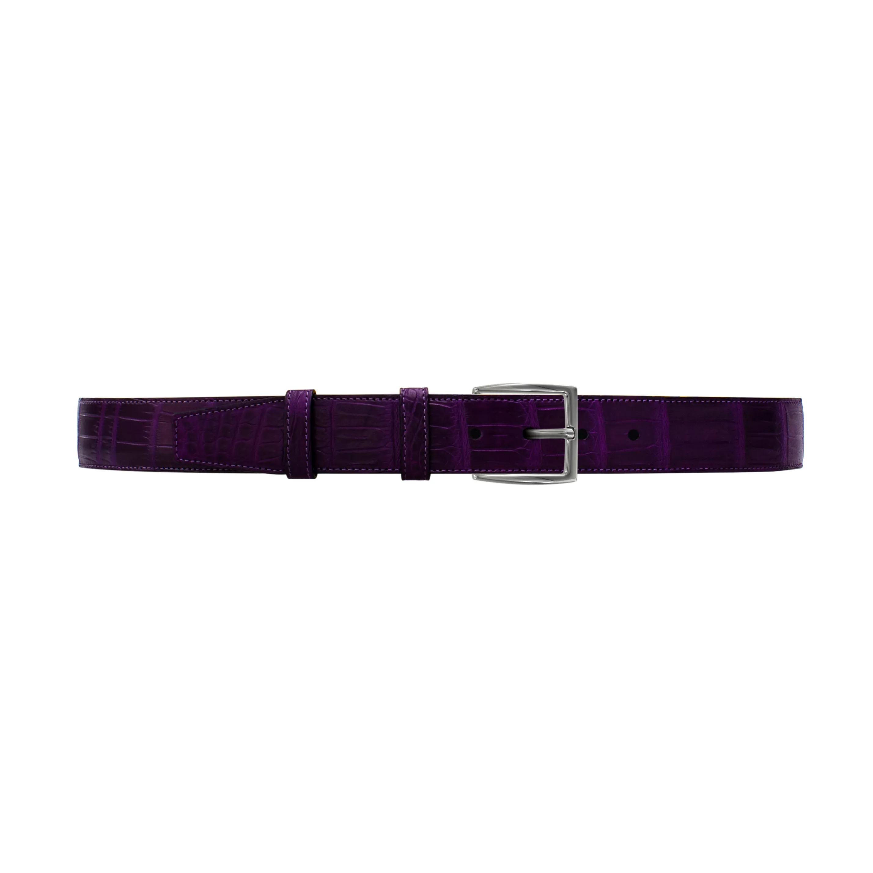 1 1/2" Violet Classic Belt with Winston Dress Buckle in Polished Nickel
