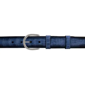 1 1/4" Azure Patina Belt with Denver Casual Buckle in Matt Nickel