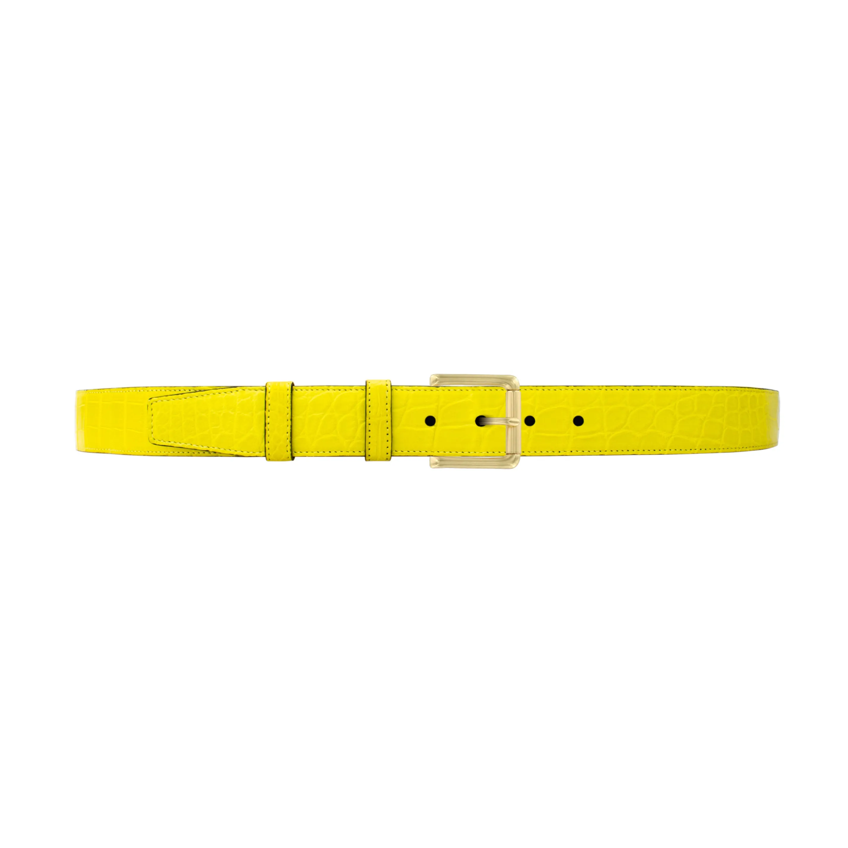 1 1/4" Canary Seasonal Belt with Austin Casual Buckle in Brass