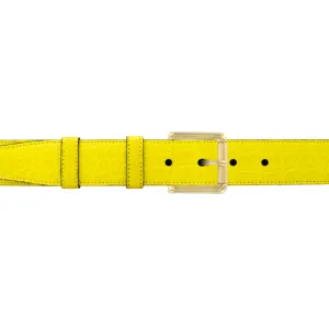 1 1/4" Canary Seasonal Belt with Austin Casual Buckle in Brass