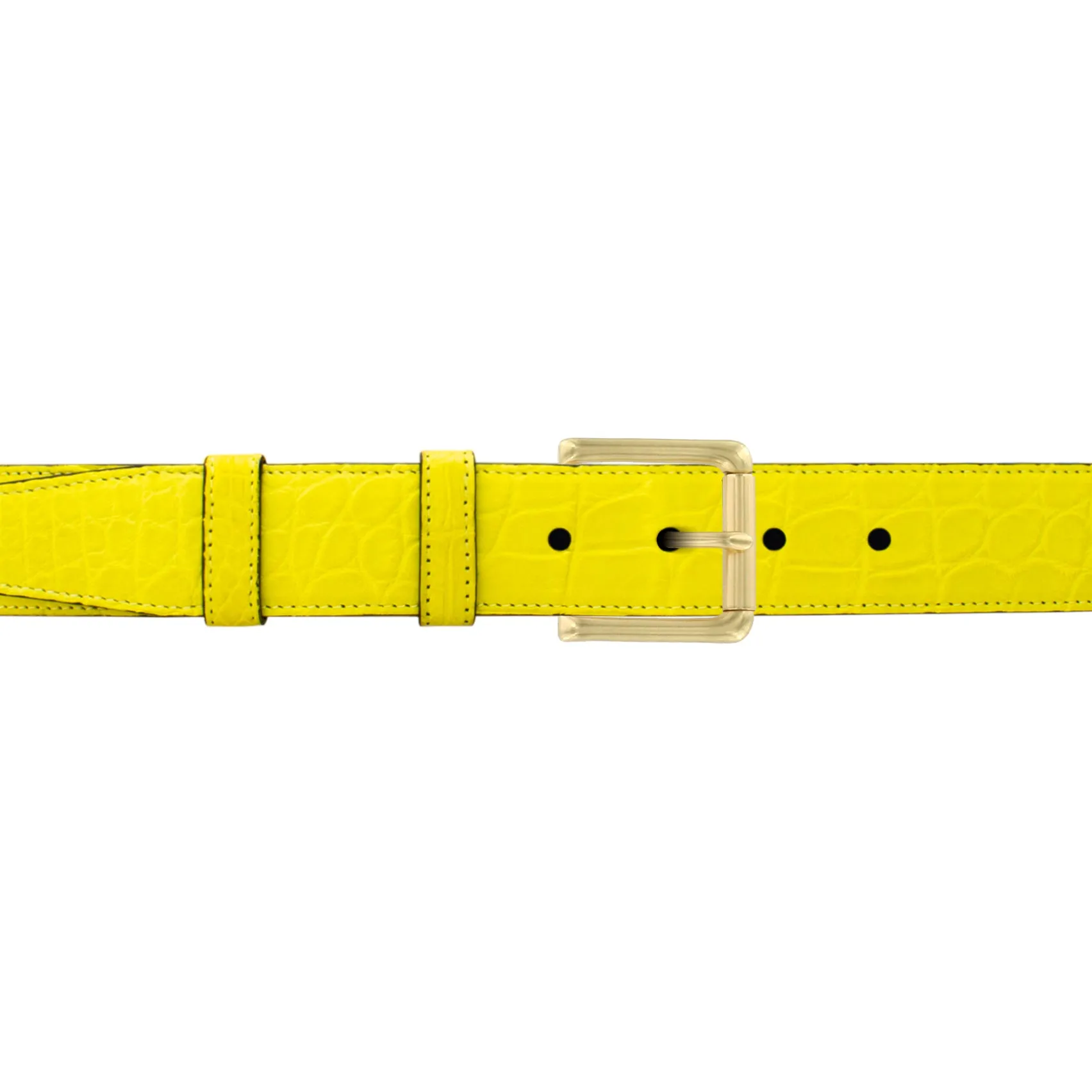 1 1/4" Canary Seasonal Belt with Austin Casual Buckle in Brass
