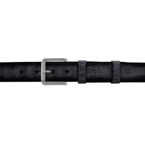 1 1/4" Charcoal Patina Belt with Austin Casual Buckle in Matt Nickel