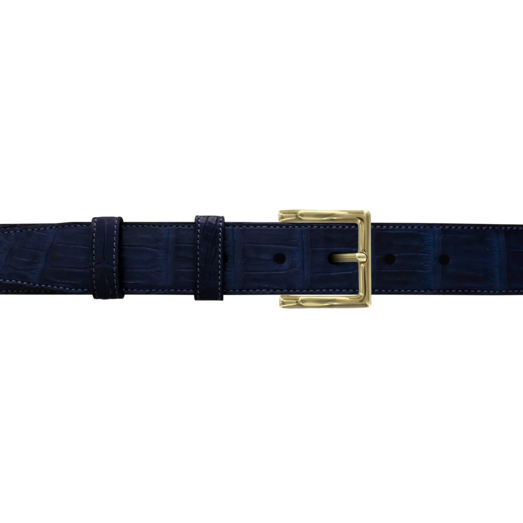 1 1/4" Midnight Classic Belt with Regis Dress Buckle in Brass