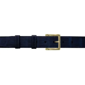 1 1/4" Midnight Classic Belt with Regis Dress Buckle in Brass