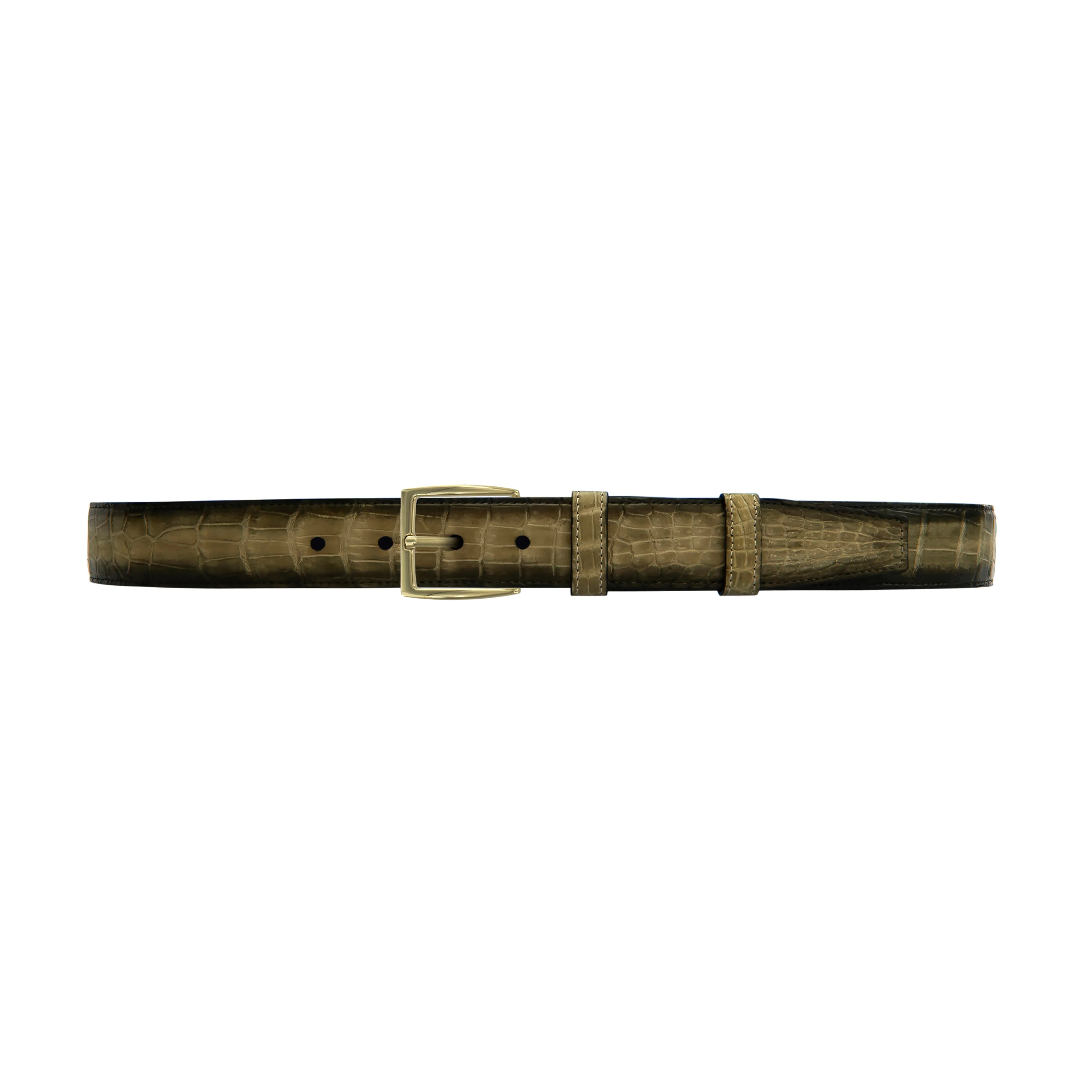 1 1/4" Peanut Patina Belt with Winston Dress Buckle in Brass