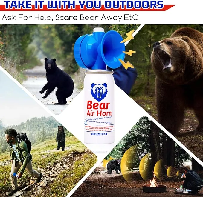 1.4oz Bear Horn，Self Defense, 123dB Loud Air Horn, Audible up to 1/2 Mile, Safety Air Horn for Wild Animals, Bear Alarm for Hiking and Outdoor Protection