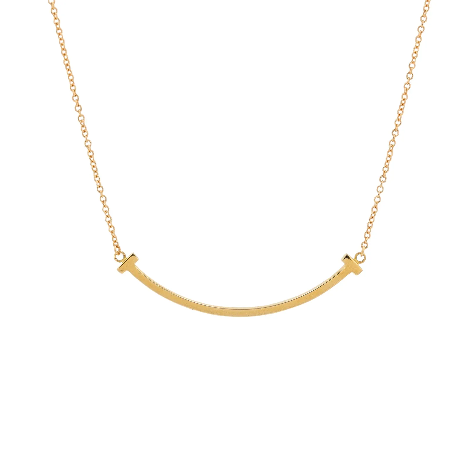 18K YG Tiffany & Co T-Smile Necklace
