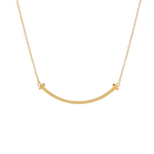 18K YG Tiffany & Co T-Smile Necklace