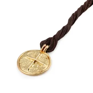 18Kt Gold Cross Pendant "Sacred guidance"