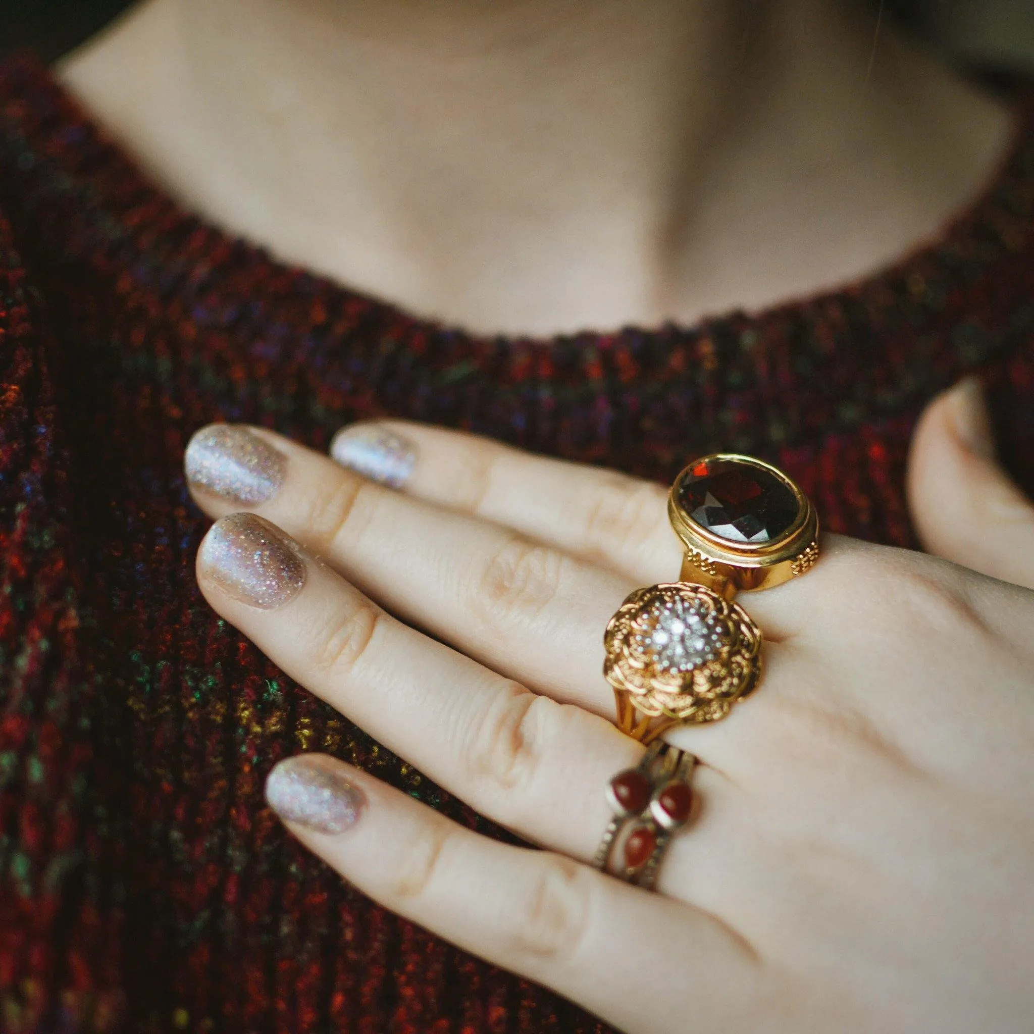 18kt Gold Vermeil CZ Rose Ring