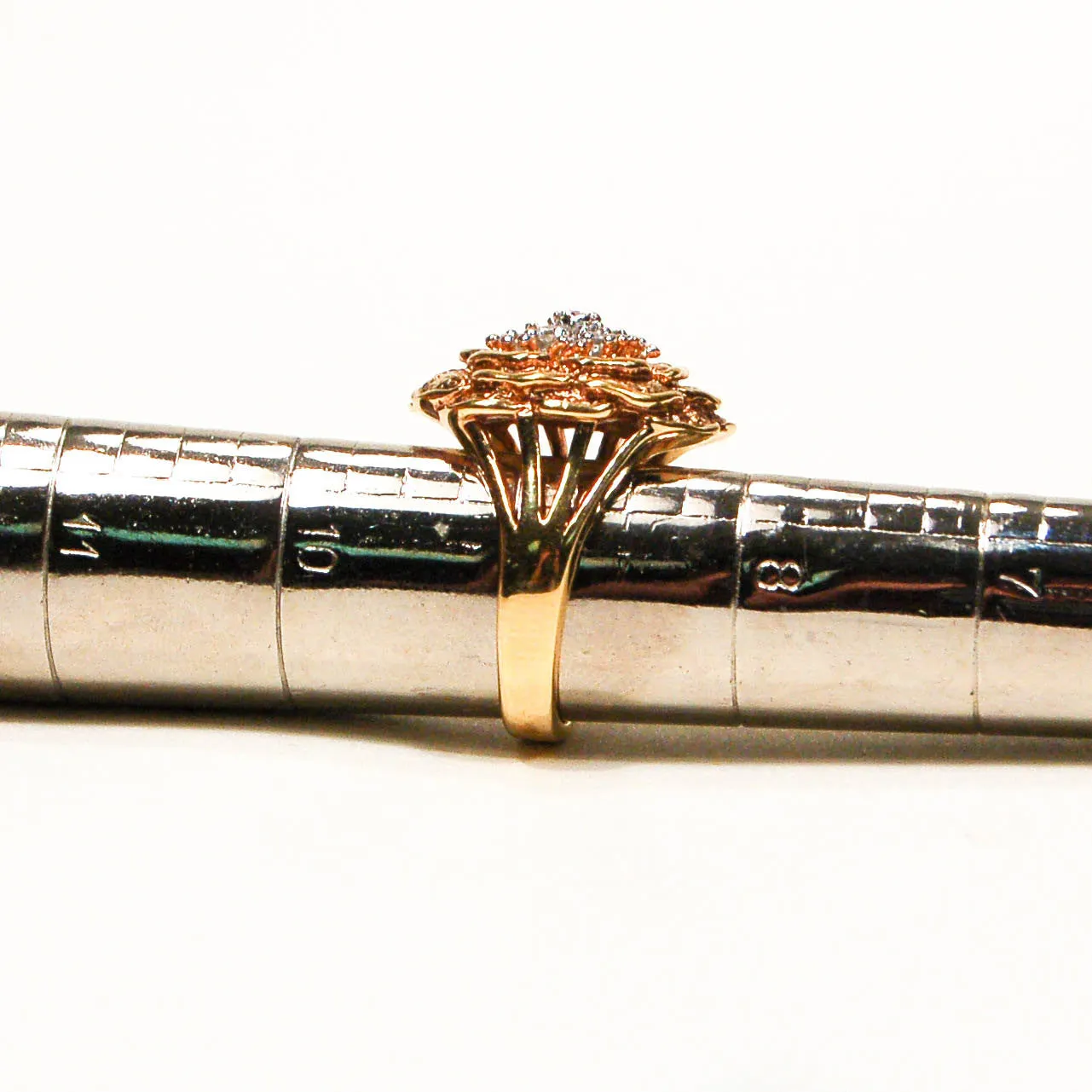 18kt Gold Vermeil CZ Rose Ring