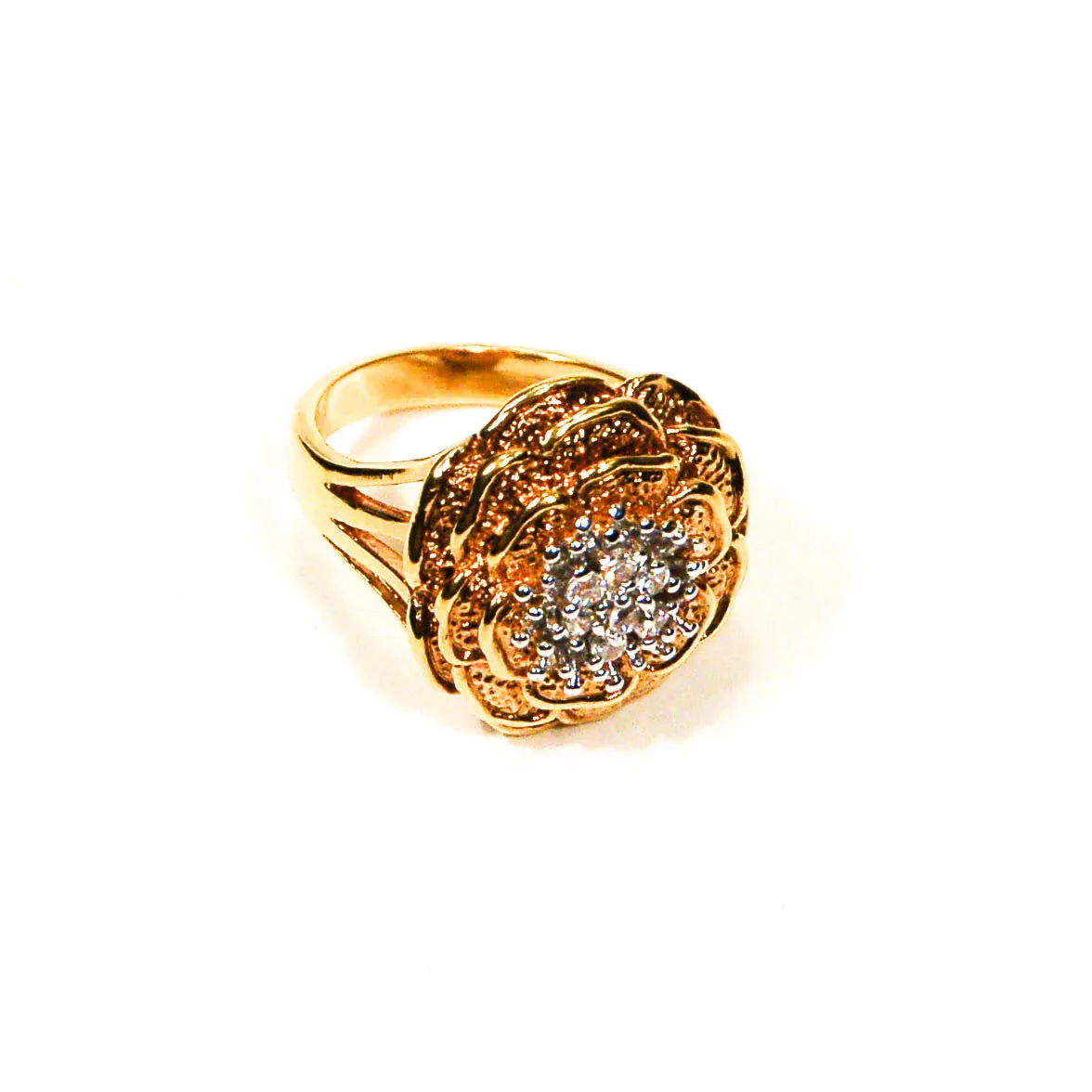 18kt Gold Vermeil CZ Rose Ring