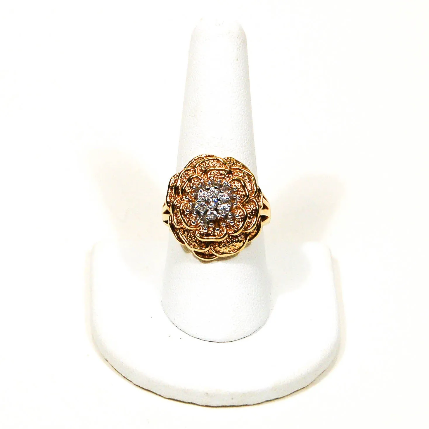 18kt Gold Vermeil CZ Rose Ring