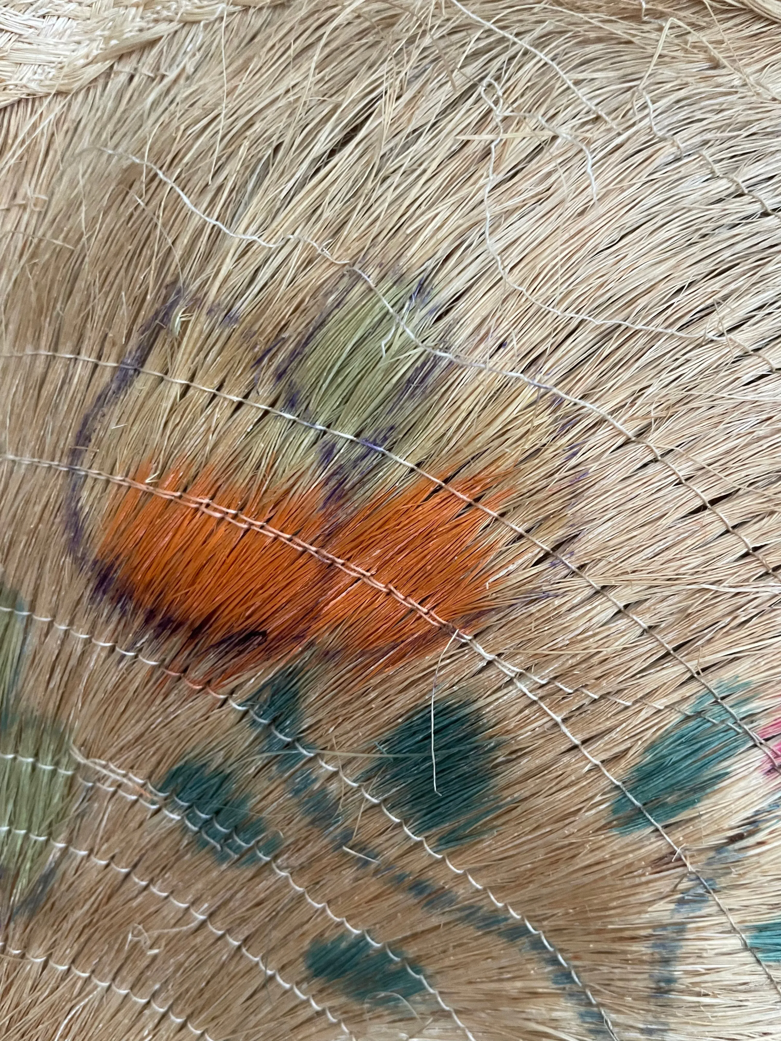 1940s Hand Painted Straw Bag