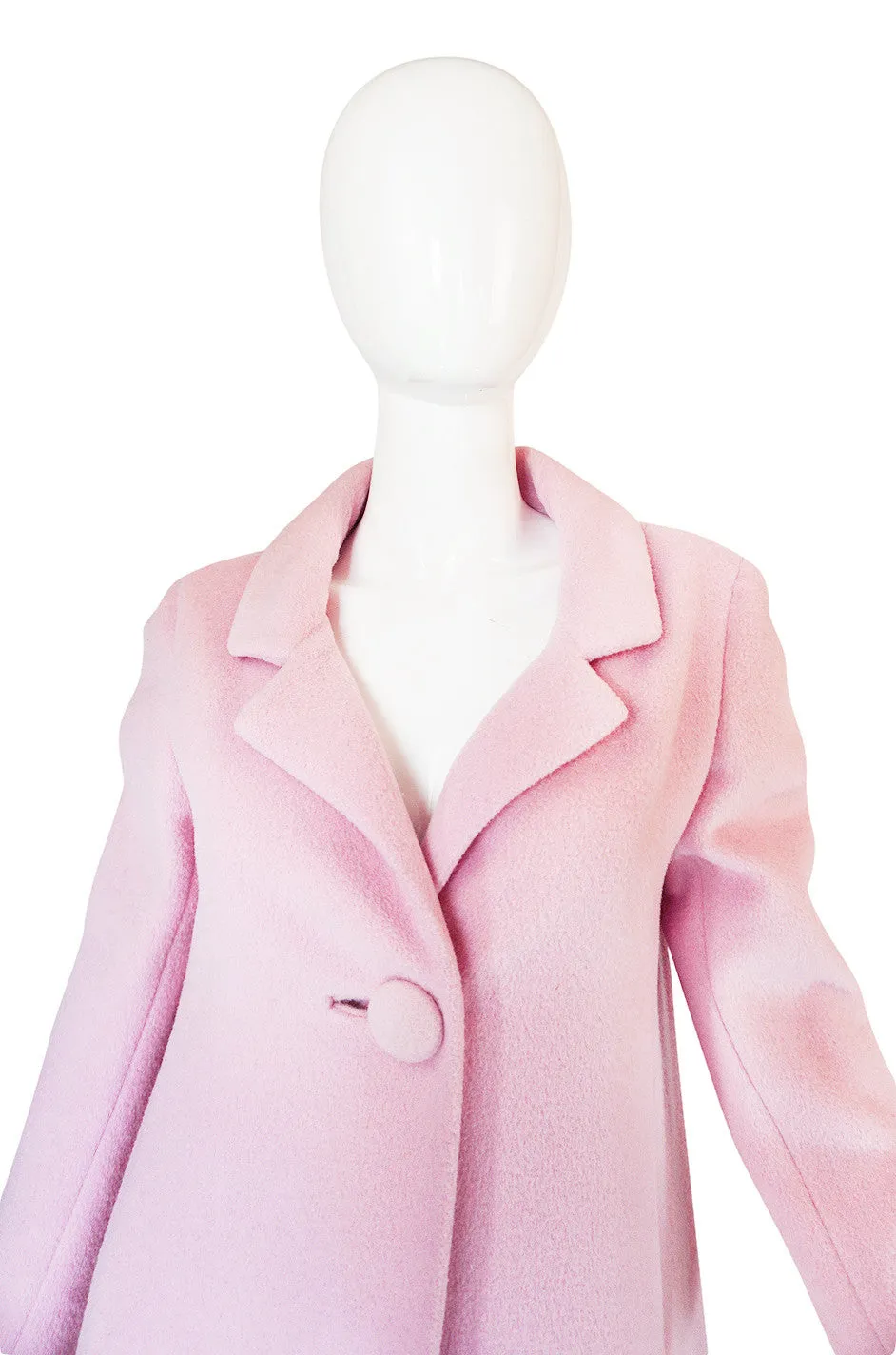 1960s Anne Klein Pink Wool Coat