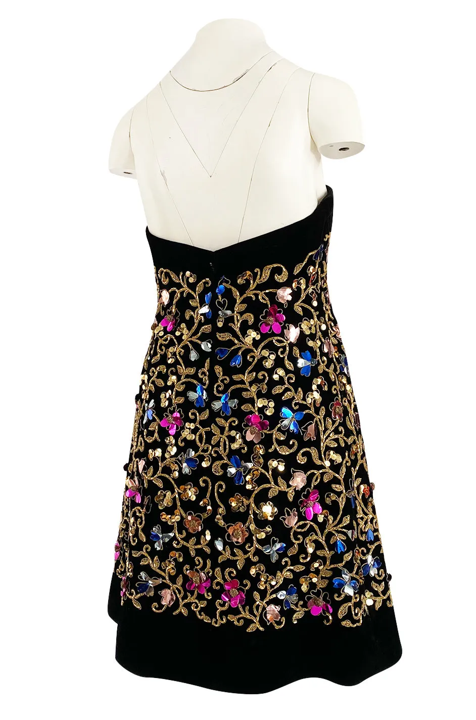 1960s Arnold Scaasi Couture Gold Cording, Beading & Metallic Applique Dress Jacket Set