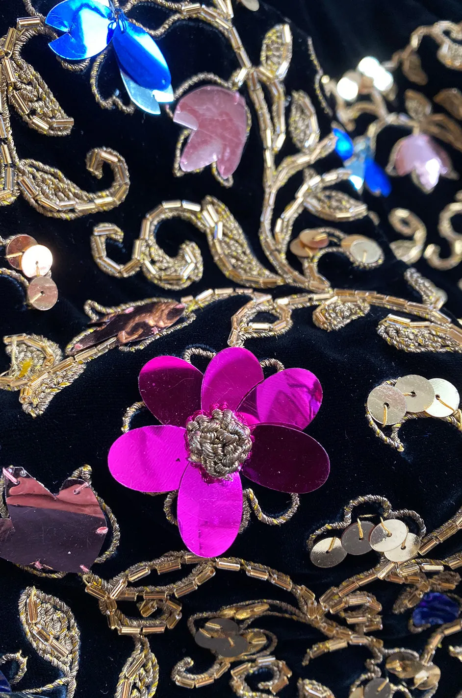 1960s Arnold Scaasi Couture Gold Cording, Beading & Metallic Applique Dress Jacket Set