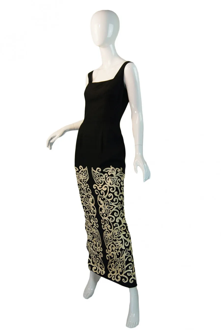 1960s Corded Mr. Blackwell Custom Gown