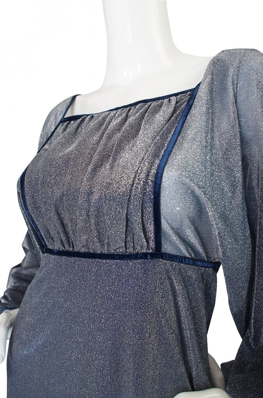 1970s Janice Wainwright Silver Lurex Dress