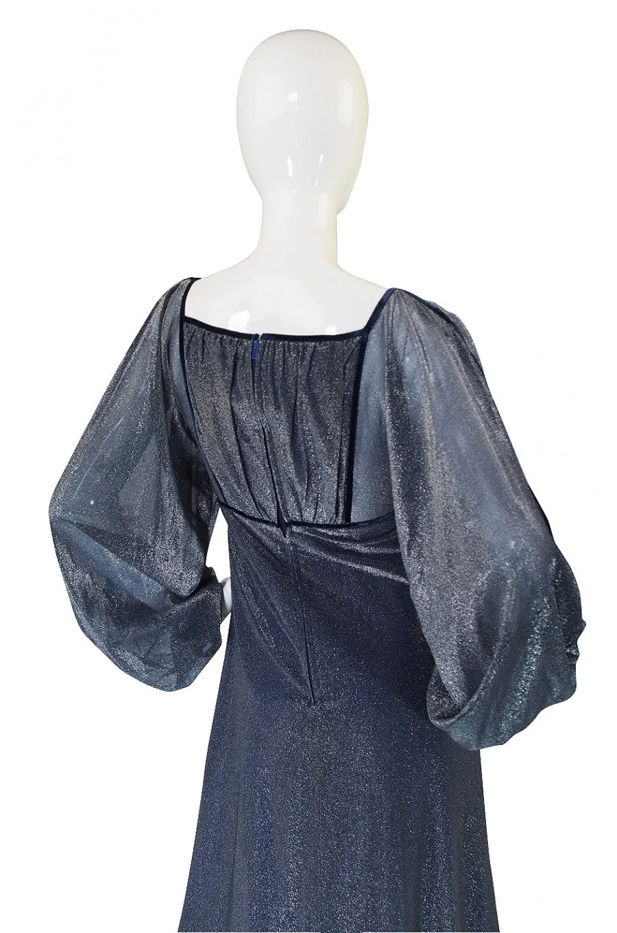 1970s Janice Wainwright Silver Lurex Dress