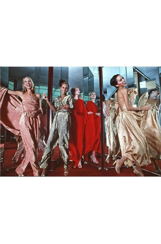 1978 Halston Off White Ivory One Shoulder Draped Jersey Maxi Dress
