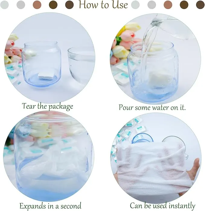 20Pcs Compressed Towel Tablets Disposable Washcloths for Travel Portable Reusable Coin Bath Towels for Hotel Camping Hiking Sports Beauty Salon(9.4" x 11.8")