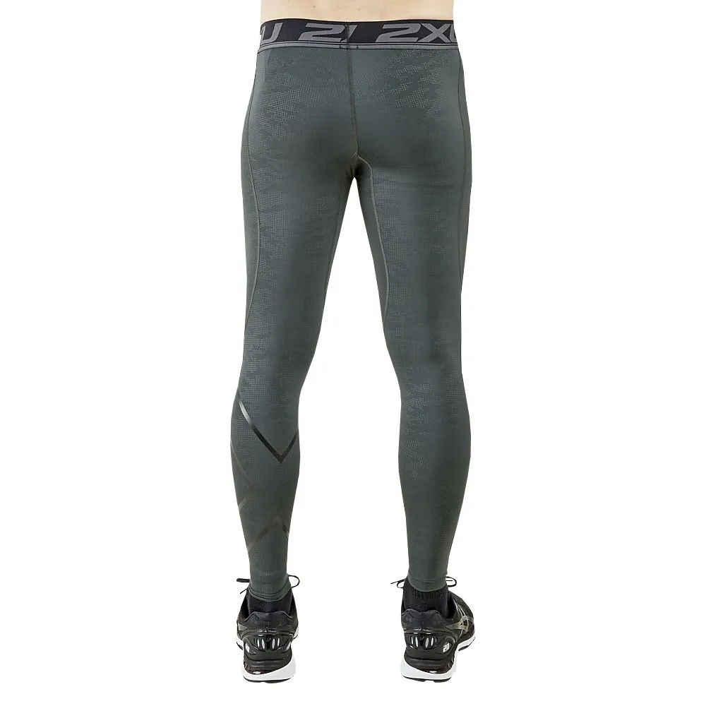 2XU Accelerate Print Compression Tights, Herren, Duffel Camo/Nero