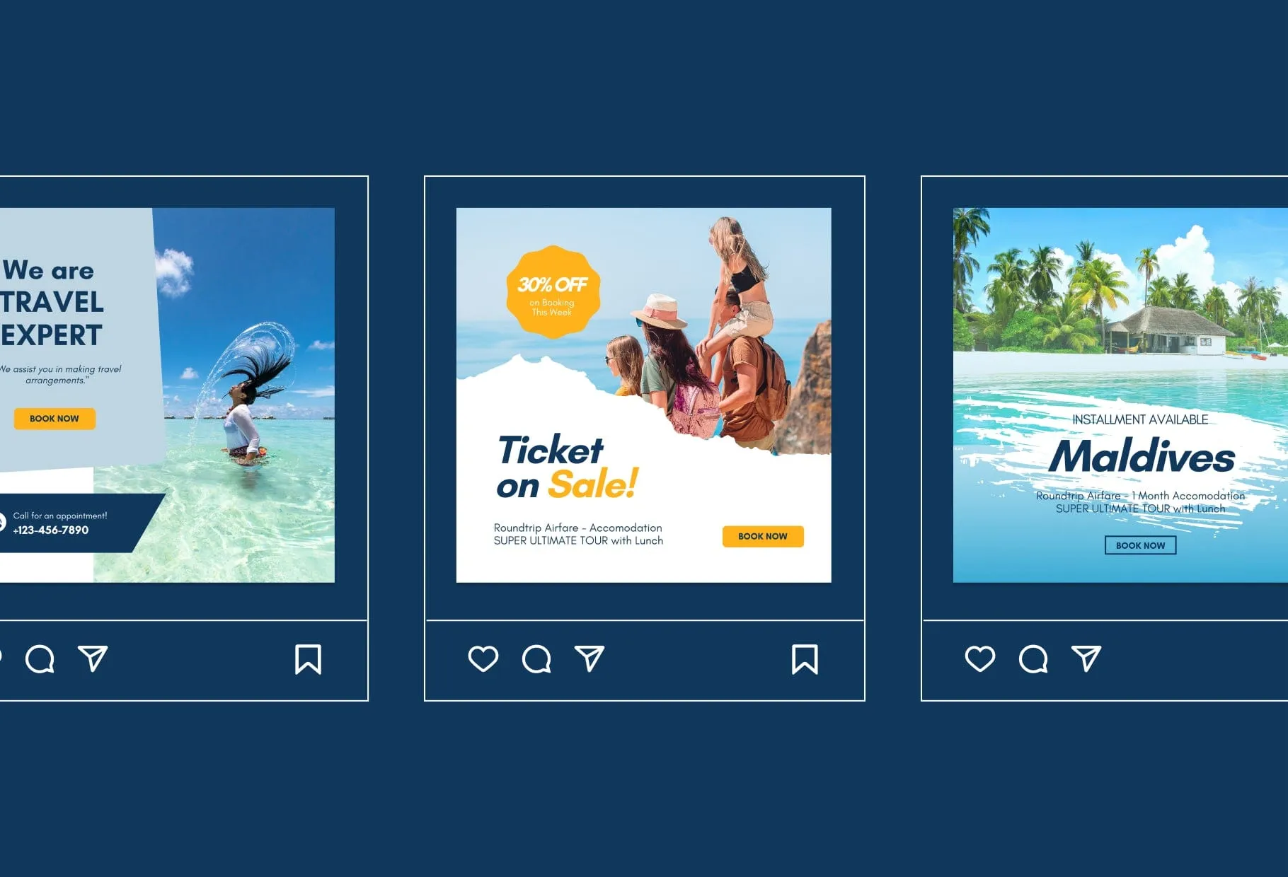 30 Travel Instagram Post Canva Templates V2