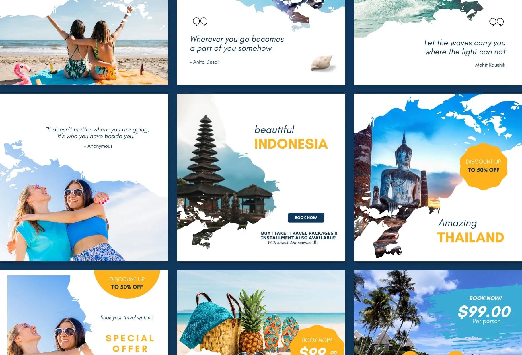 30 Travel Instagram Post Canva Templates V2