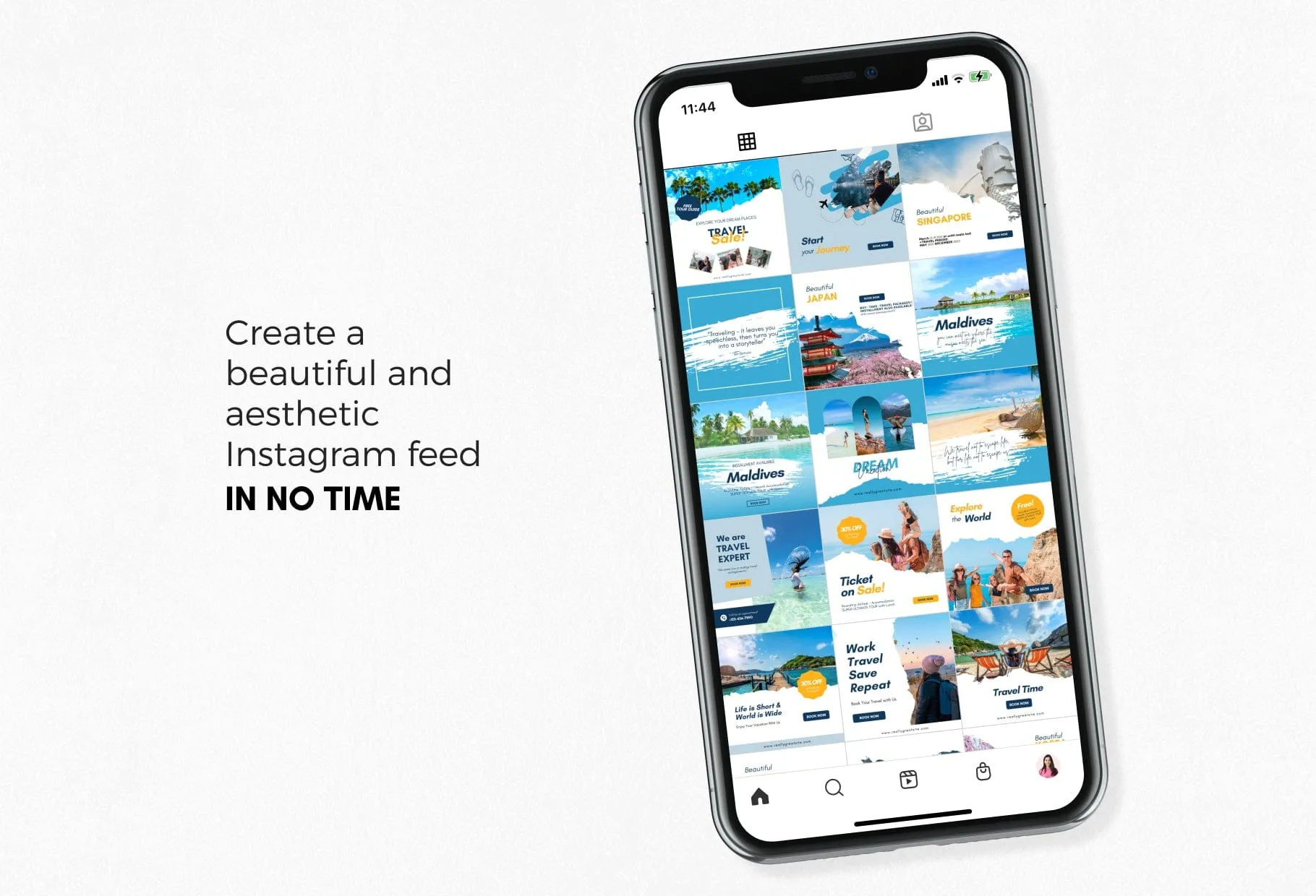 30 Travel Instagram Post Canva Templates V2