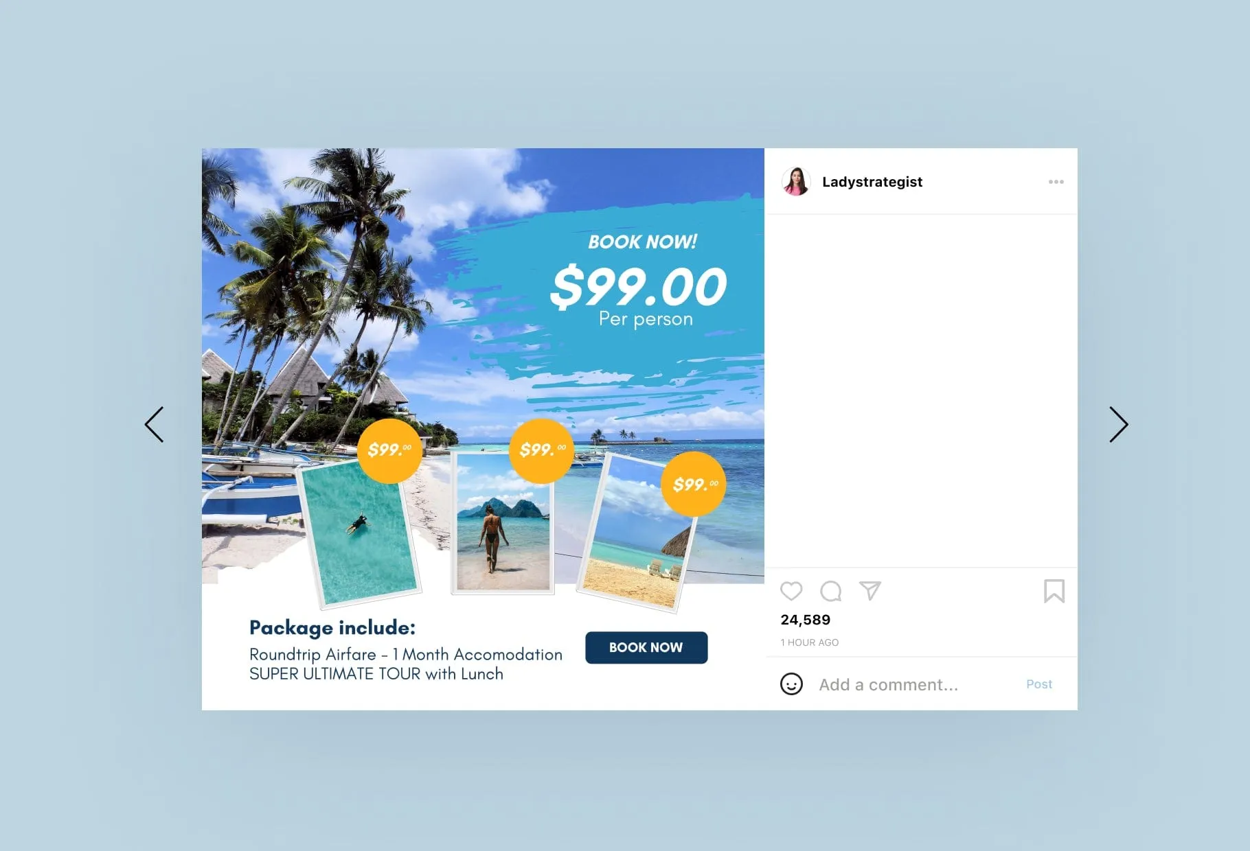 30 Travel Instagram Post Canva Templates V2