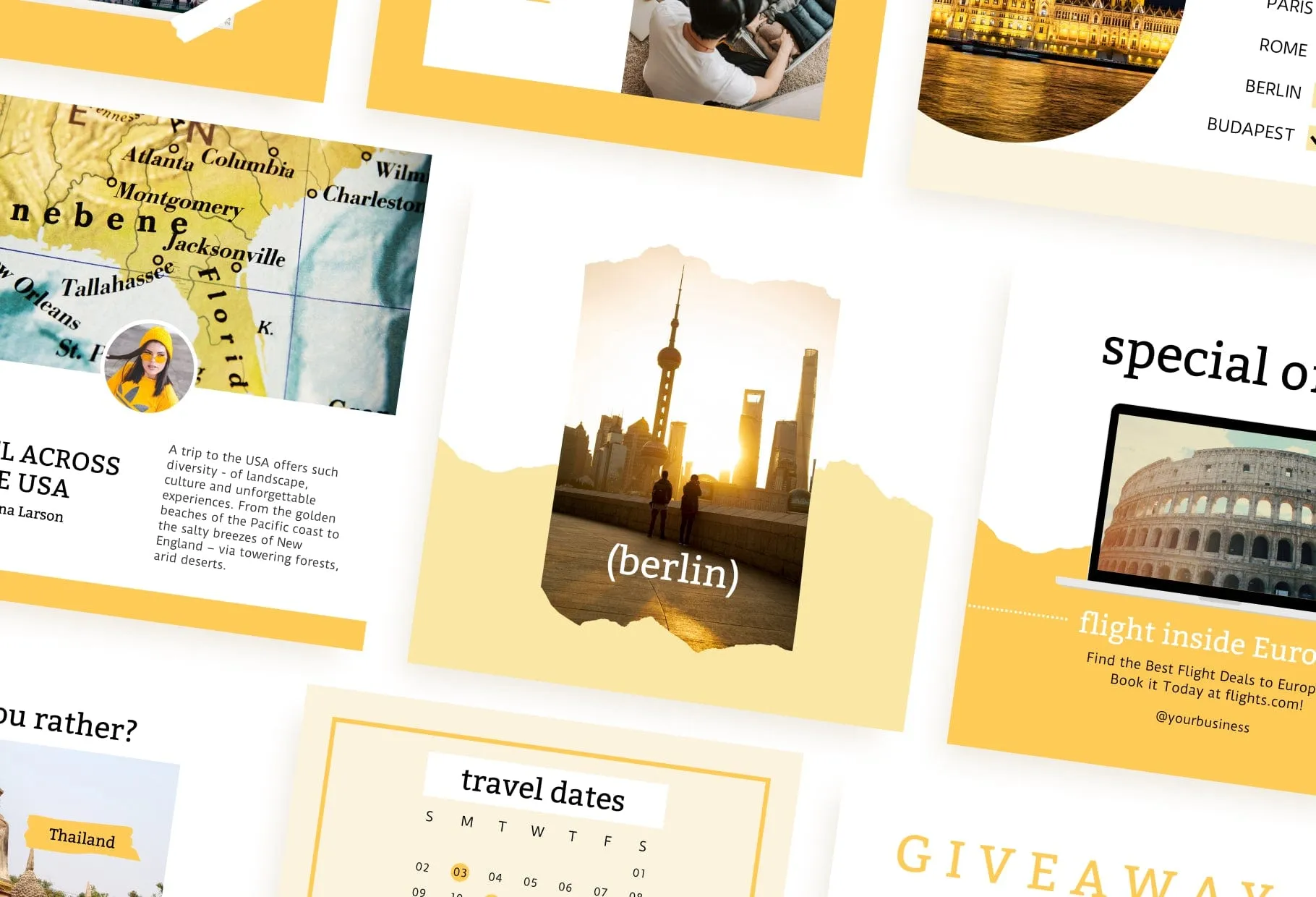 30 Travel Instagram Post Canva Templates V3