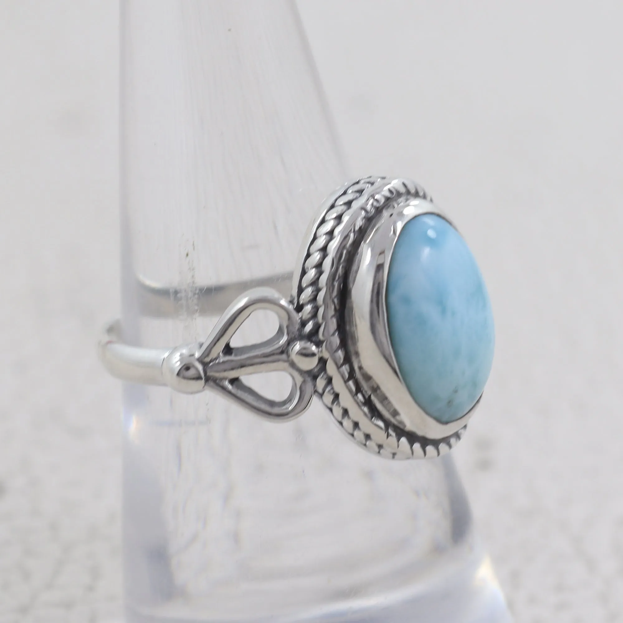 925 Sterling Silver Larimar Designer Ring