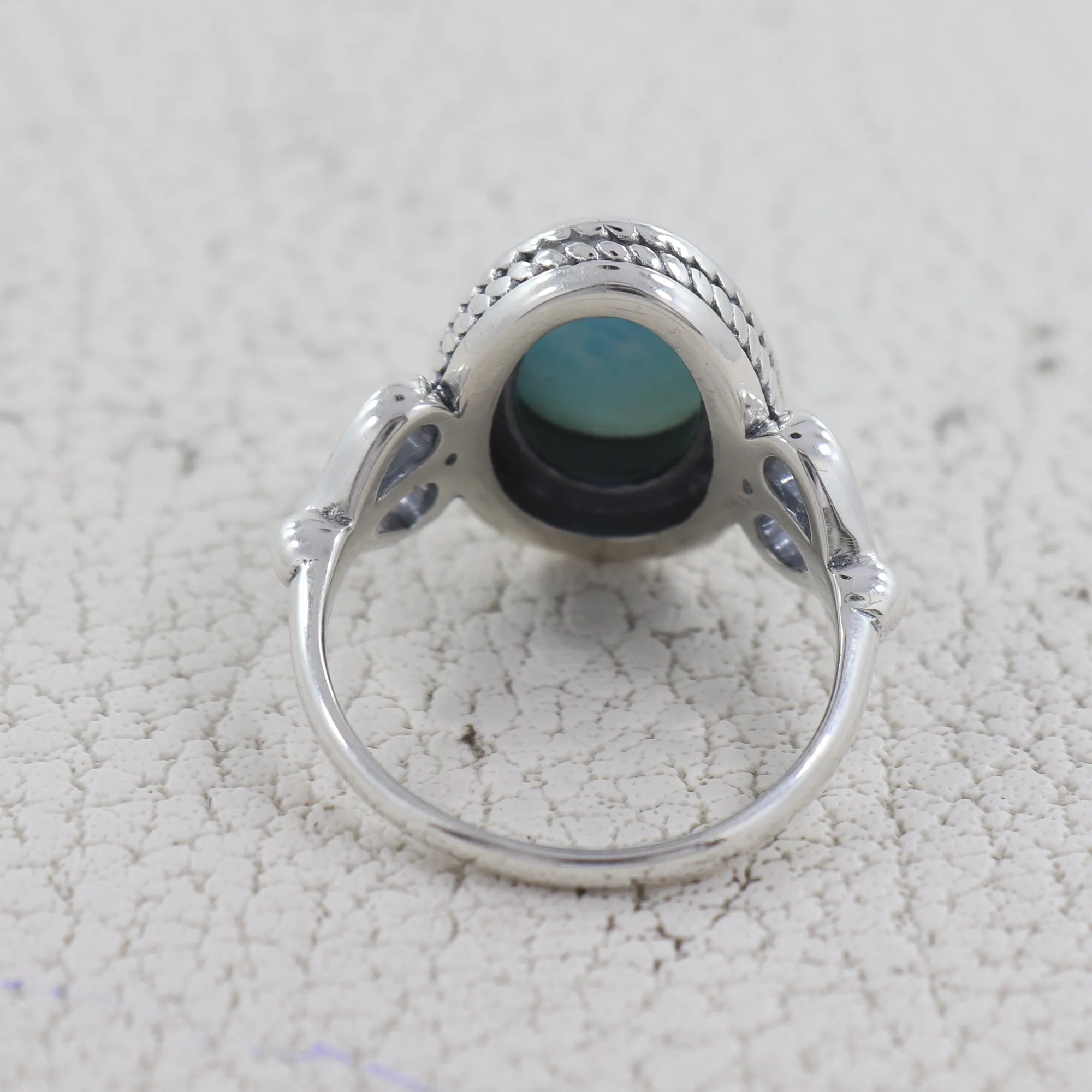 925 Sterling Silver Larimar Designer Ring