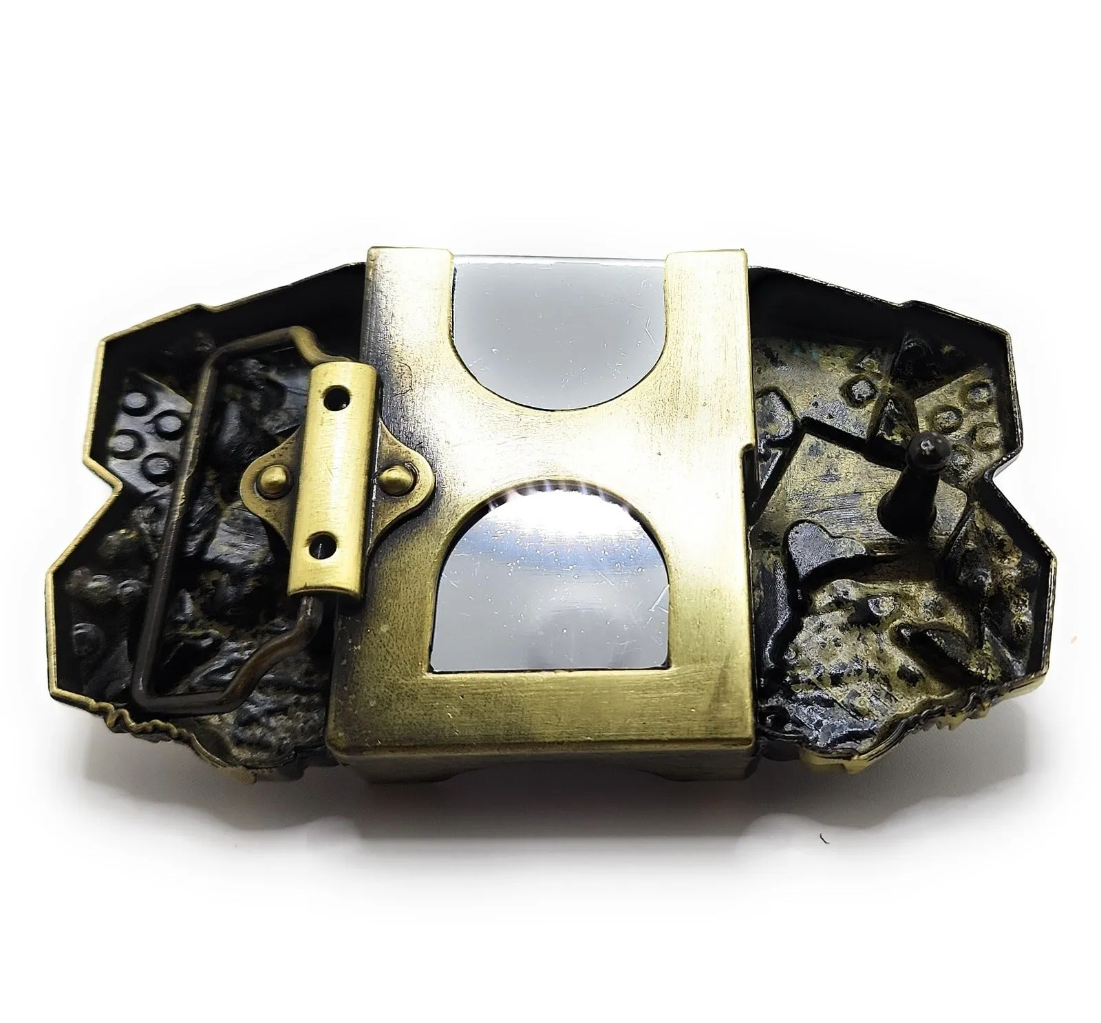 Aces Dice Eagles Lighter Belt Buckle Lighter Holder WITH Ace of Spades LIGHTER