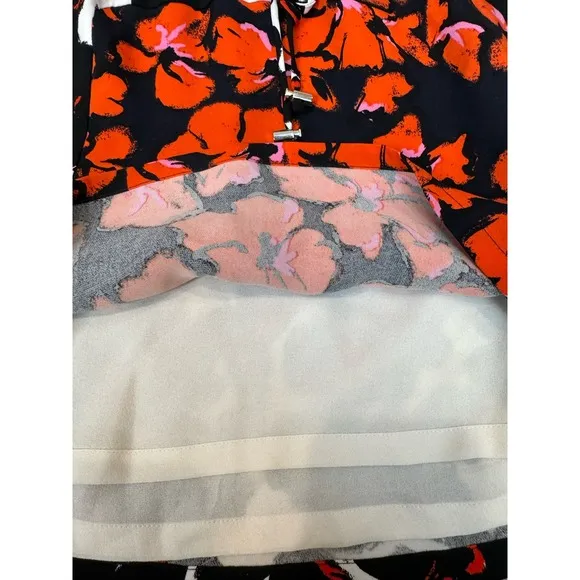 A.L.C. Nicholson Floral Print Drawstring Silk Skirt Size 6