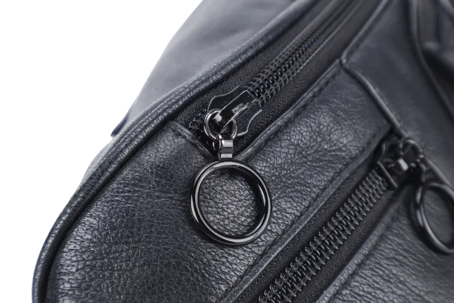 ALEXANDER WANG BLACK LAMBSKIN ATTICA BELT BAG SILVER AND BLACK HARDWARE NO DUST COVER