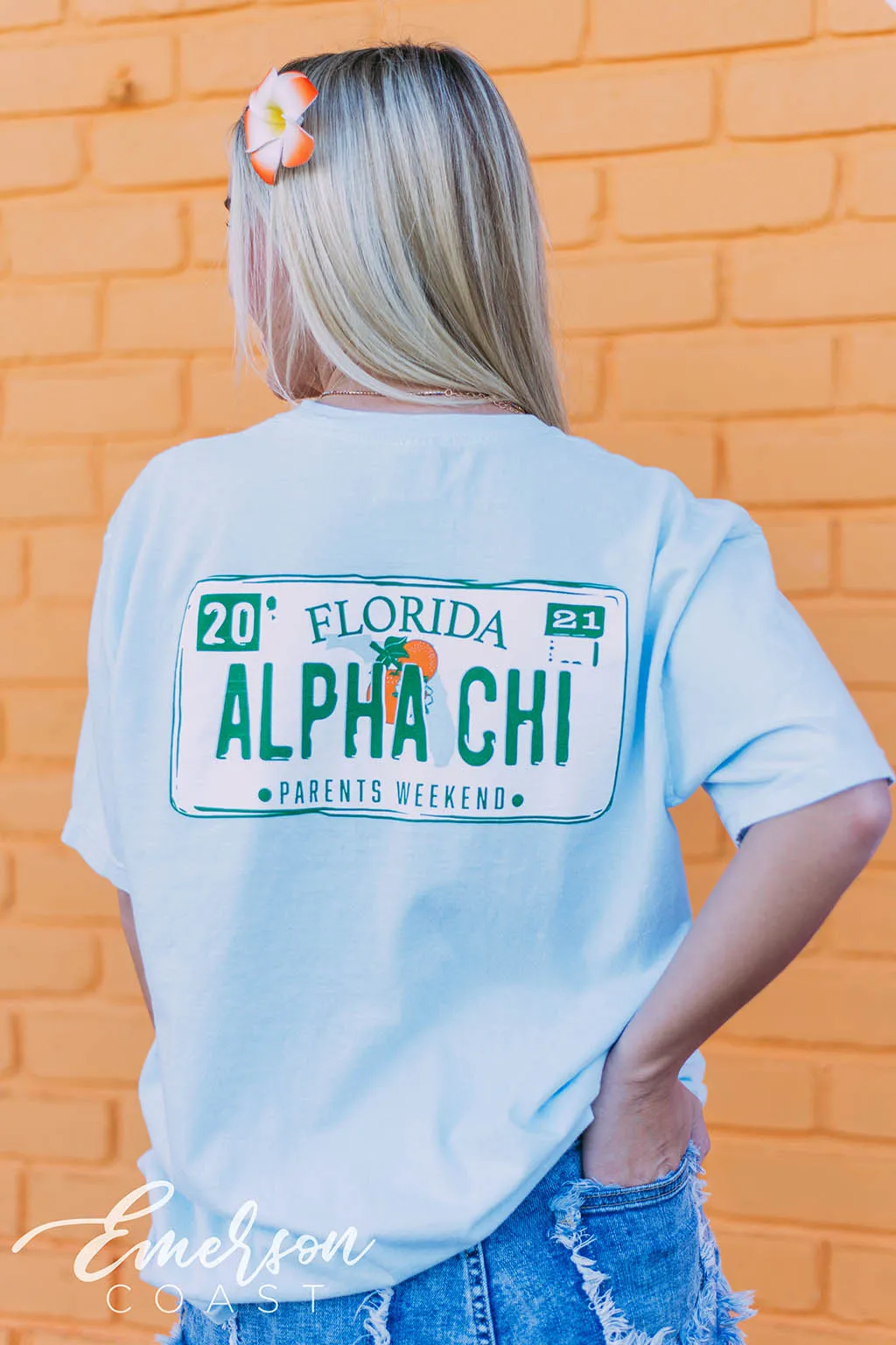 Alpha Chi Omega Florida Parents Weekend Tee
