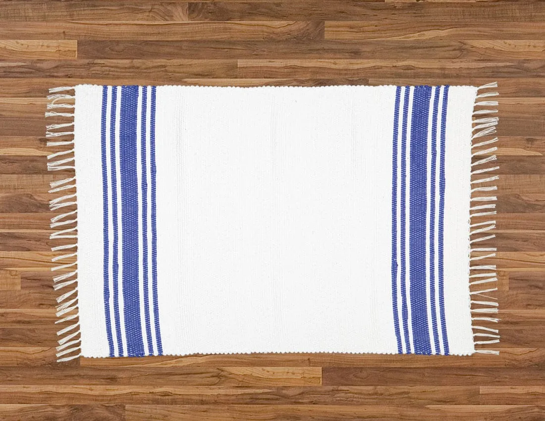 Amelia Jackson Dhurrie Tabby Rug in our Beach House Pattern 75x120 cm SBED049