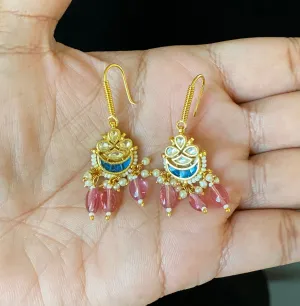 Amulya Kishore Pachi Kundan Hook Earrings HAK70