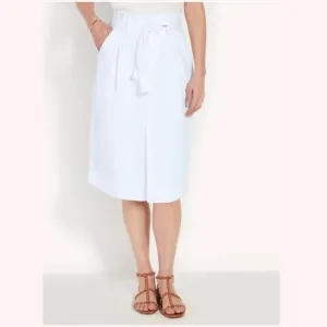ANN TAYLOR Petite Belted Paperbag Denim Skirt